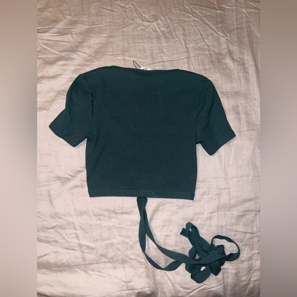 NWT Zara teal TIED RIB TOP - Picture 7 of 10